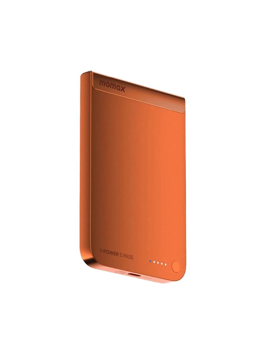 Беспроводной дополнительный аккумулятор (MagSafe) Momax 1-Power S.Pass Qi2 5000 Ультратонкий Orange