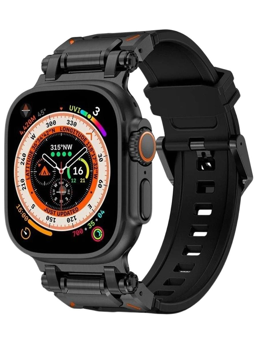 Премиальный ремешок для Apple Watch 42 / 44 / 45 / 46 / Ultra 49 mm All Black