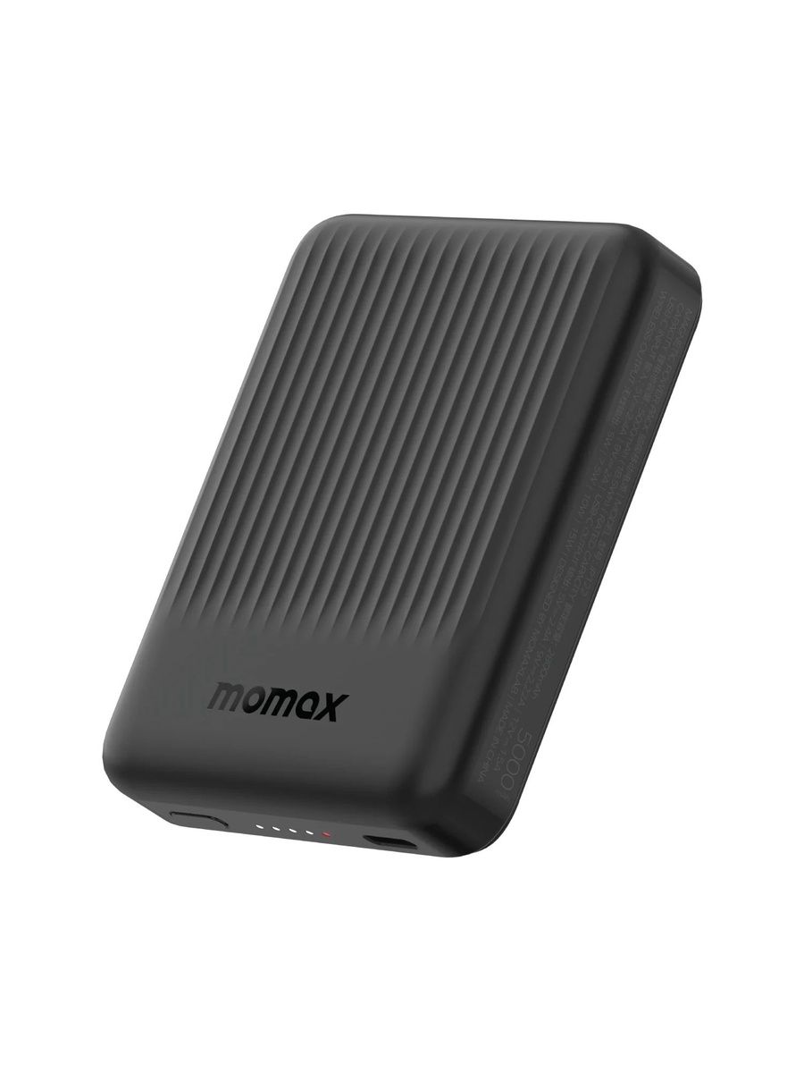 Мини Повербанк MagSafe Momax Q.Mag Minimal 5000 Black Магнитный