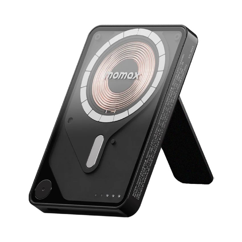 Повербанк MagSafe Momax 1-Power X Pro 5000 Black Ультратонкий Магнитный с подставкой