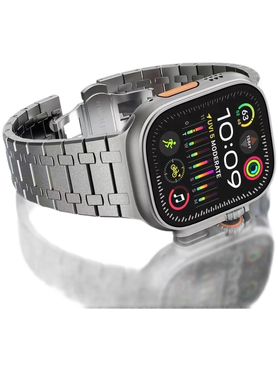 Премиальный блочный ремешок для Apple Watch 42 / 44 / 45 / 46 / Ultra 49 mm в стиле Ademar