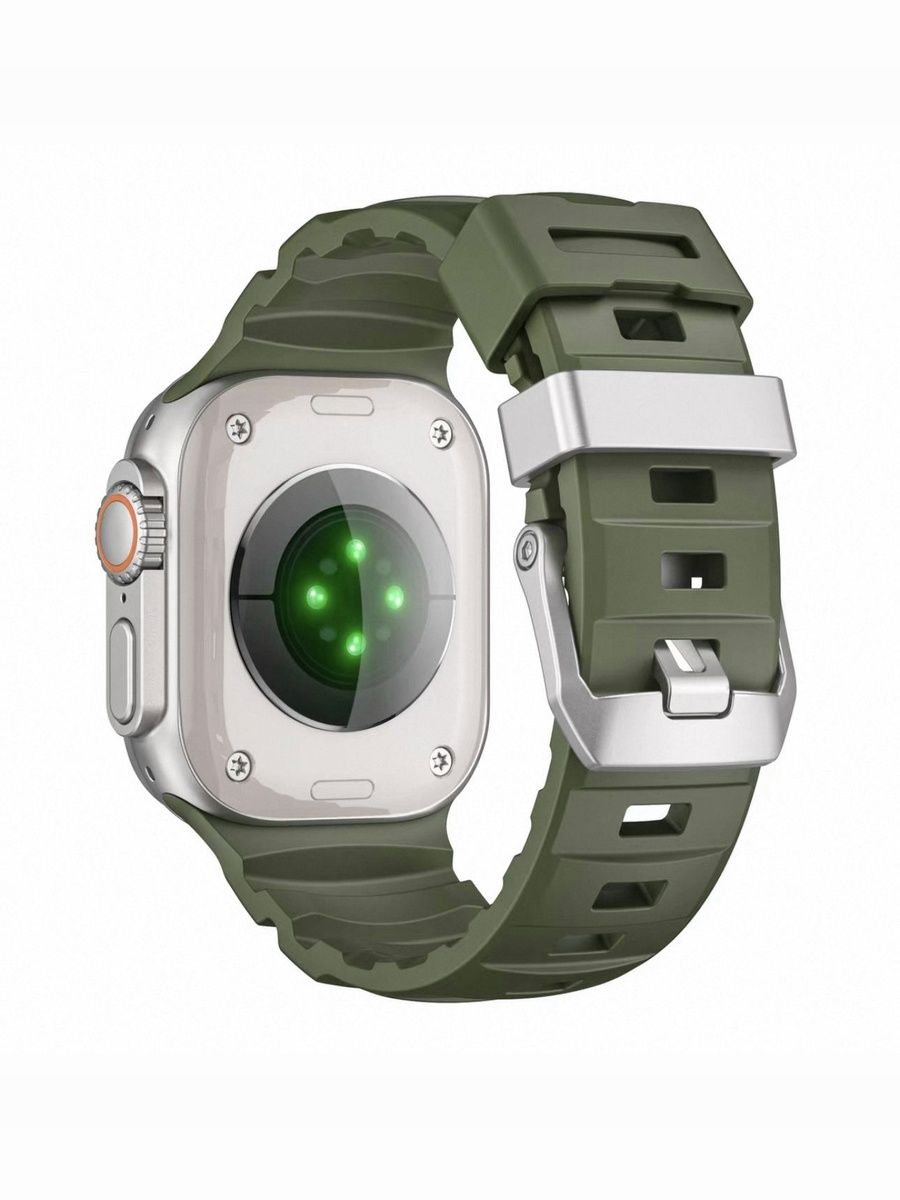 Каучуковый ремешок для Apple Watch 42 / 44 / 45 / 46 / Ultra 49 mm Rubber Green