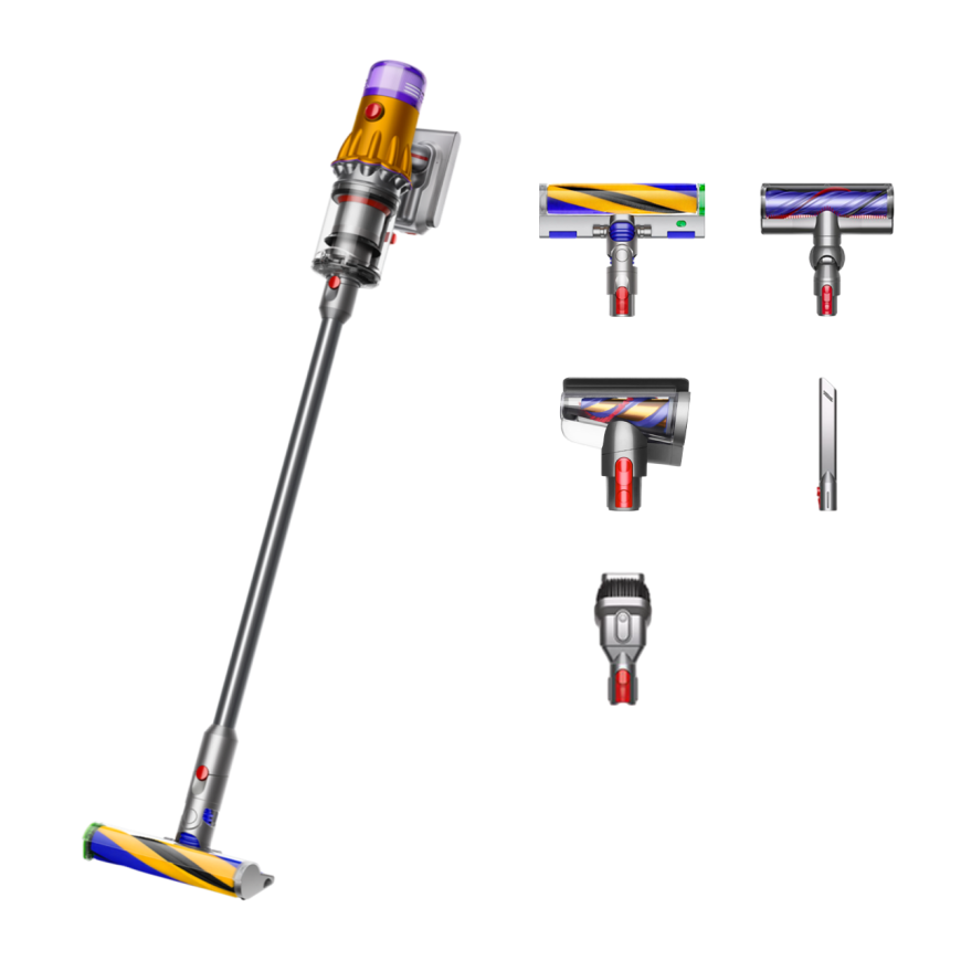 Беспроводной вертикальный пылесос Dyson V12 Detect Slim Absolute (SV46) (Yellow/Nickel) (2023)