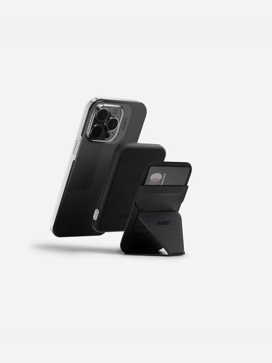 Мини Повербанк MagSafe MOFT Battery Pack 3400 + Stand Set Black Leather