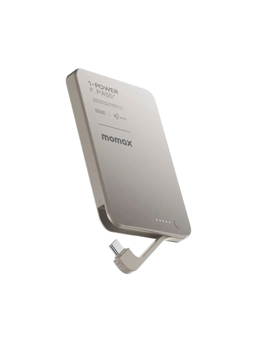 Повербанк Magsafe MOMAX 1-Power F.pass+ 5000 Titan Магнитный с Проводом Type-C