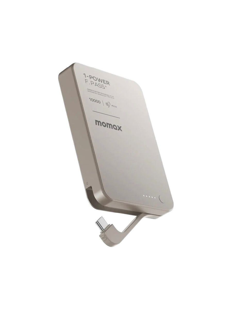 Повербанк Magsafe MOMAX 1-Power F.pass+ 10000 Titan Магнитный с Проводом Type-C