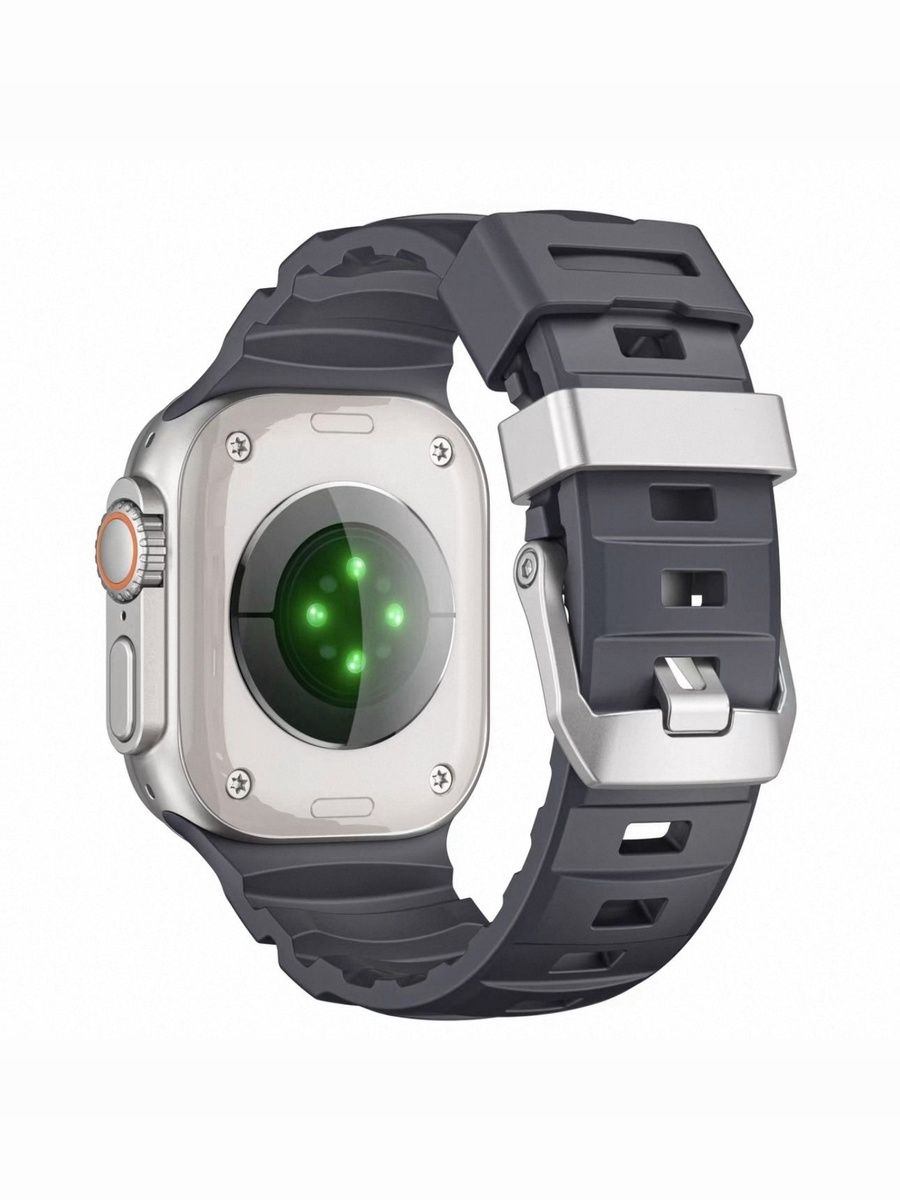 Каучуковый ремешок для Apple Watch 42 / 44 / 45 / 46 / Ultra 49 mm Rubber Black