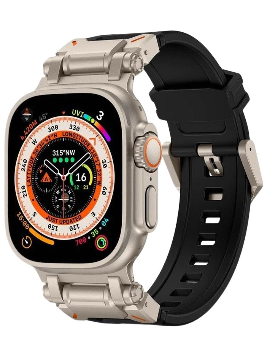 Премиальный ремешок для Apple Watch 42 / 44 / 45 / 46 / Ultra 49 mm Titan Black